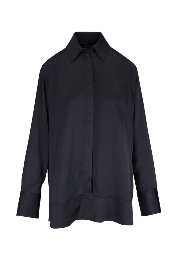Totême Black Soft Tuxedo Shirt - view 1