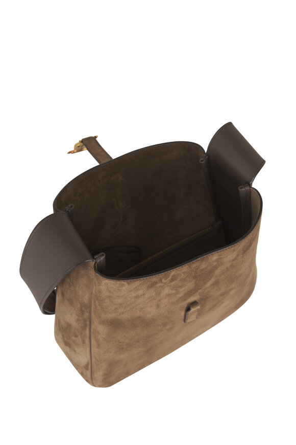 Saint Laurent Small Le 5 À 7 Light Musk Suede Shoulder Bag - view 6