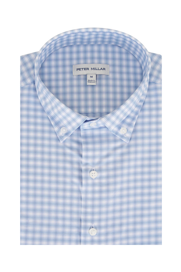 Peter Millar Lewis Cloudy Blue Performance Twill Sport Shirt - view 1