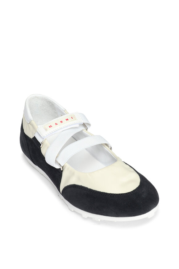 Marni Soccer Retro Navy & White Ballerina Sneaker