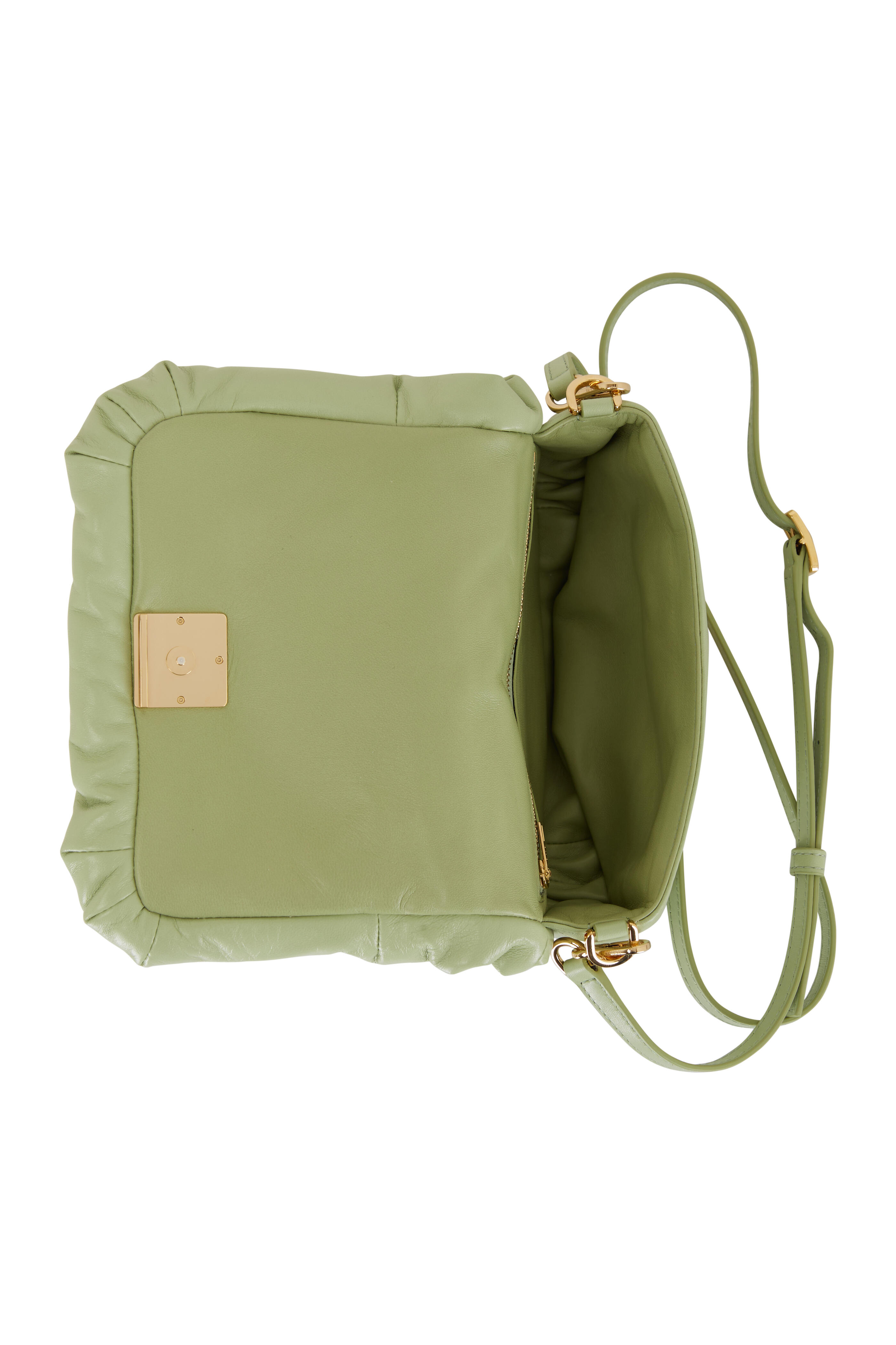 Loewe Puffer Goya Mini Embellished Padded Shell Shoulder Bag in Green