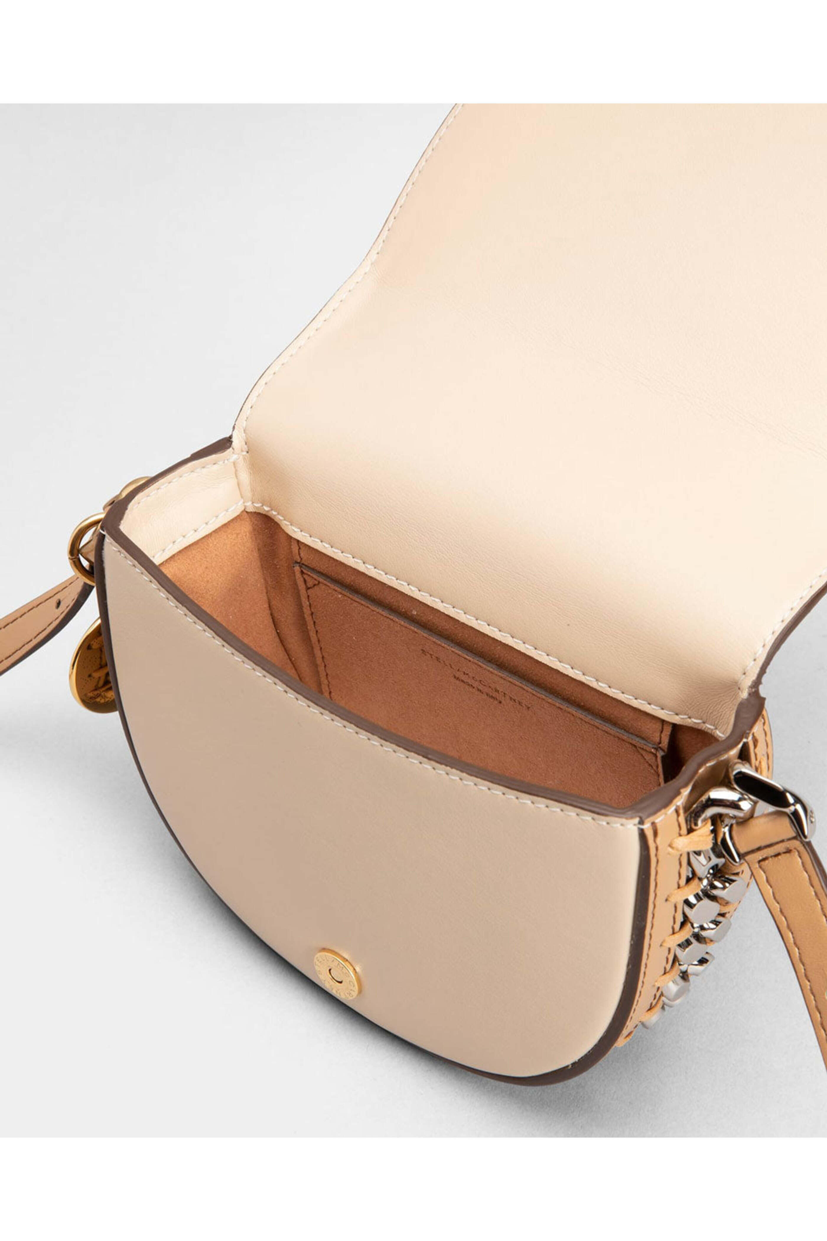 Stella McCartney - Small Frayme Flap Shoulder Bag in White and Sand - view 3