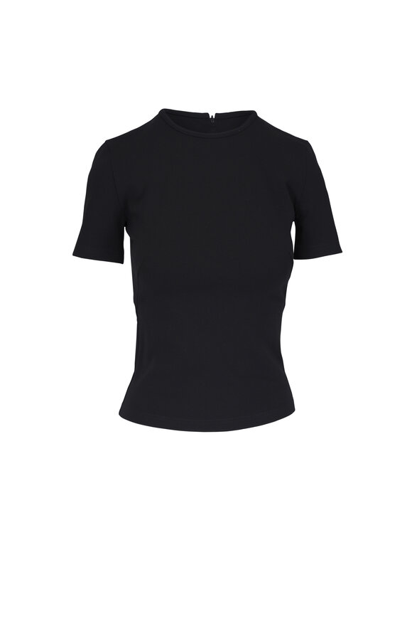 Akris Punto Signature Jersey Fitted Black Shirt