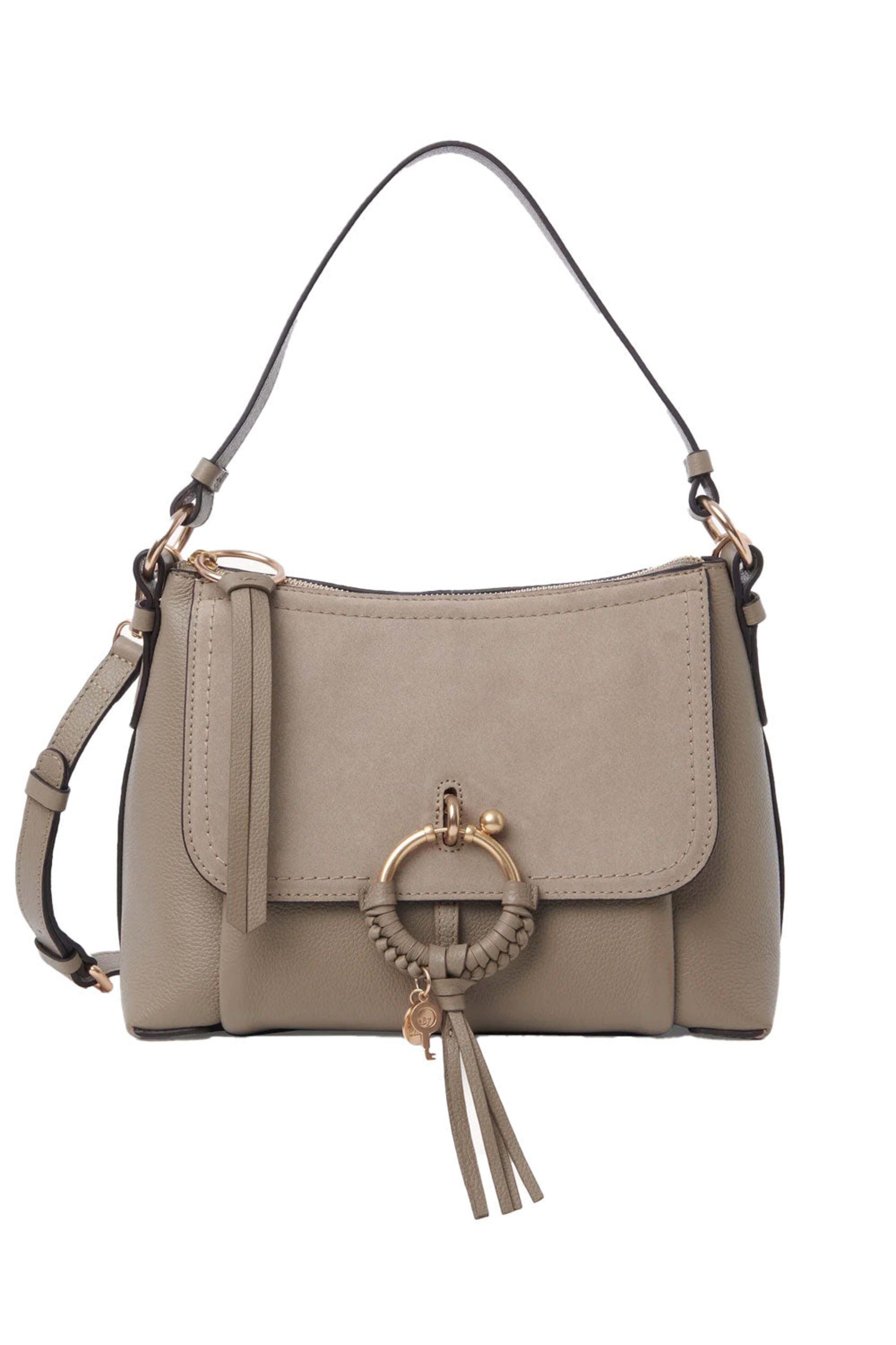 See by Chloé - Joan Leather Shoulder Bag in Motty Grey