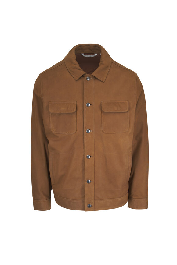 Peter Millar Jackson Brown Leather Jacket - view 1