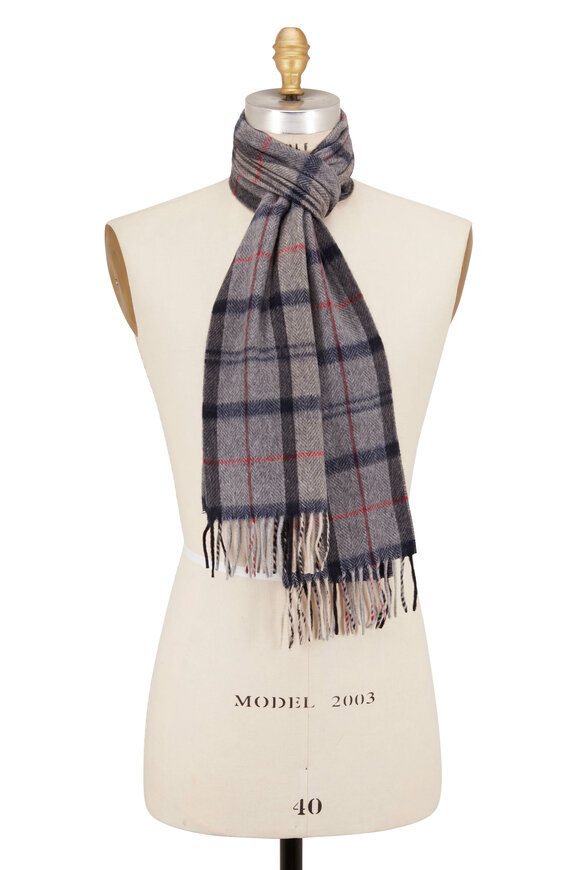 Chelsey Imports - Gray Plaid Cashmere Scarf