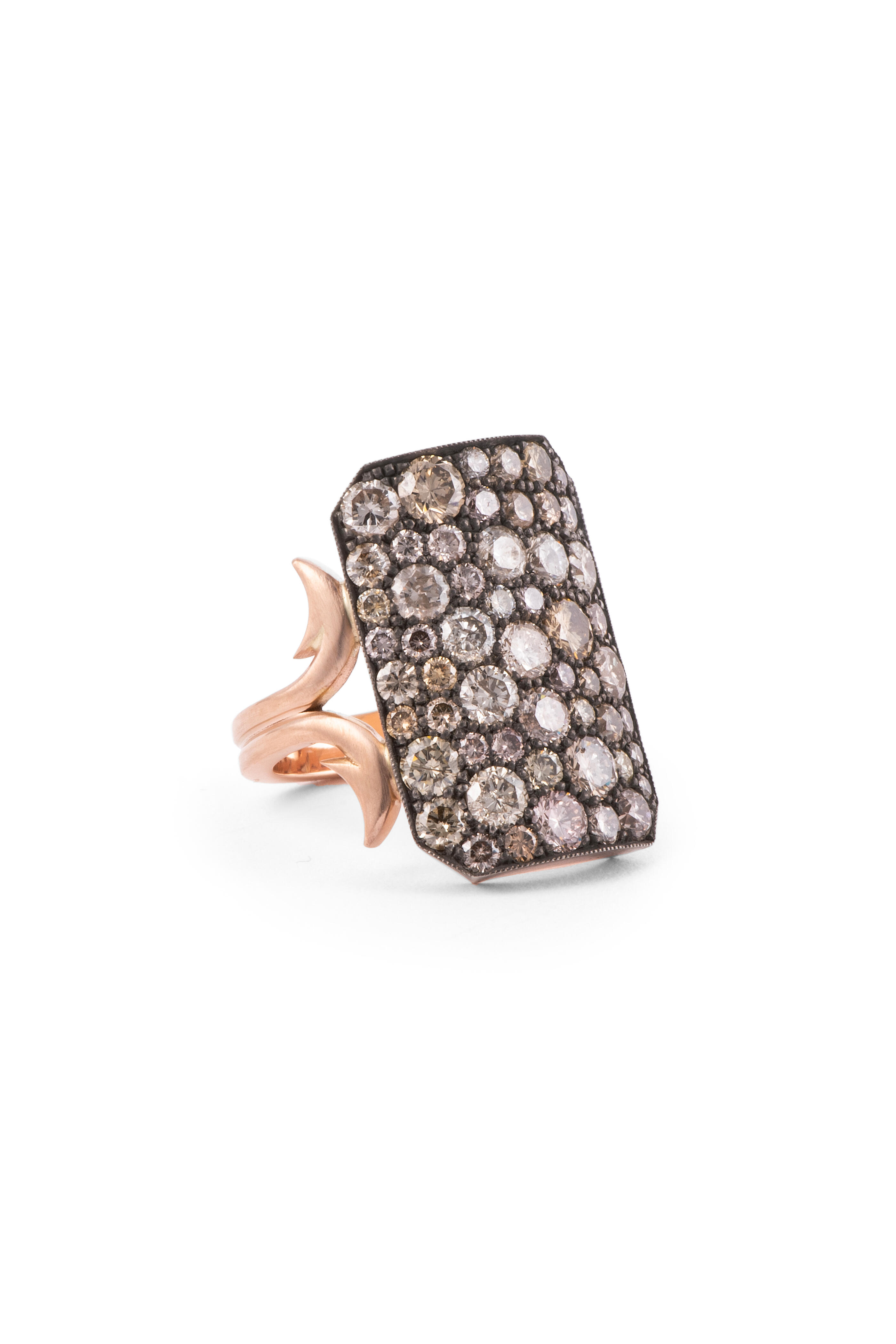Sylva & Cie - Short Champagne Diamond Ten Table Ring