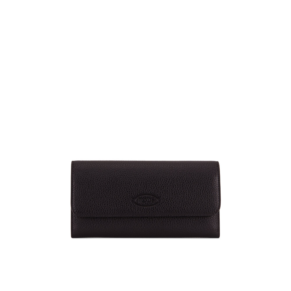 Tod's - City Organizer Black Grained Leather Wallet
