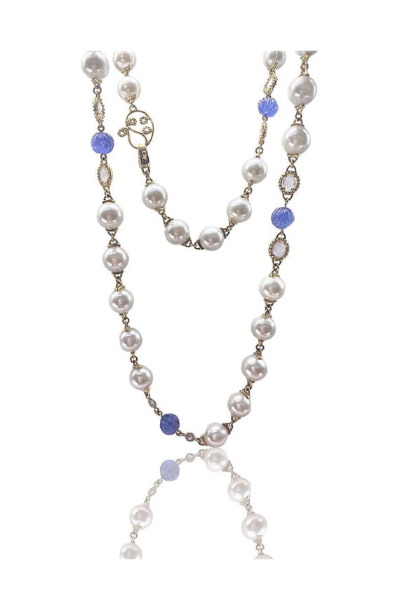 Coomi Akoya Pearl & Tanzanite Necklace - view 1