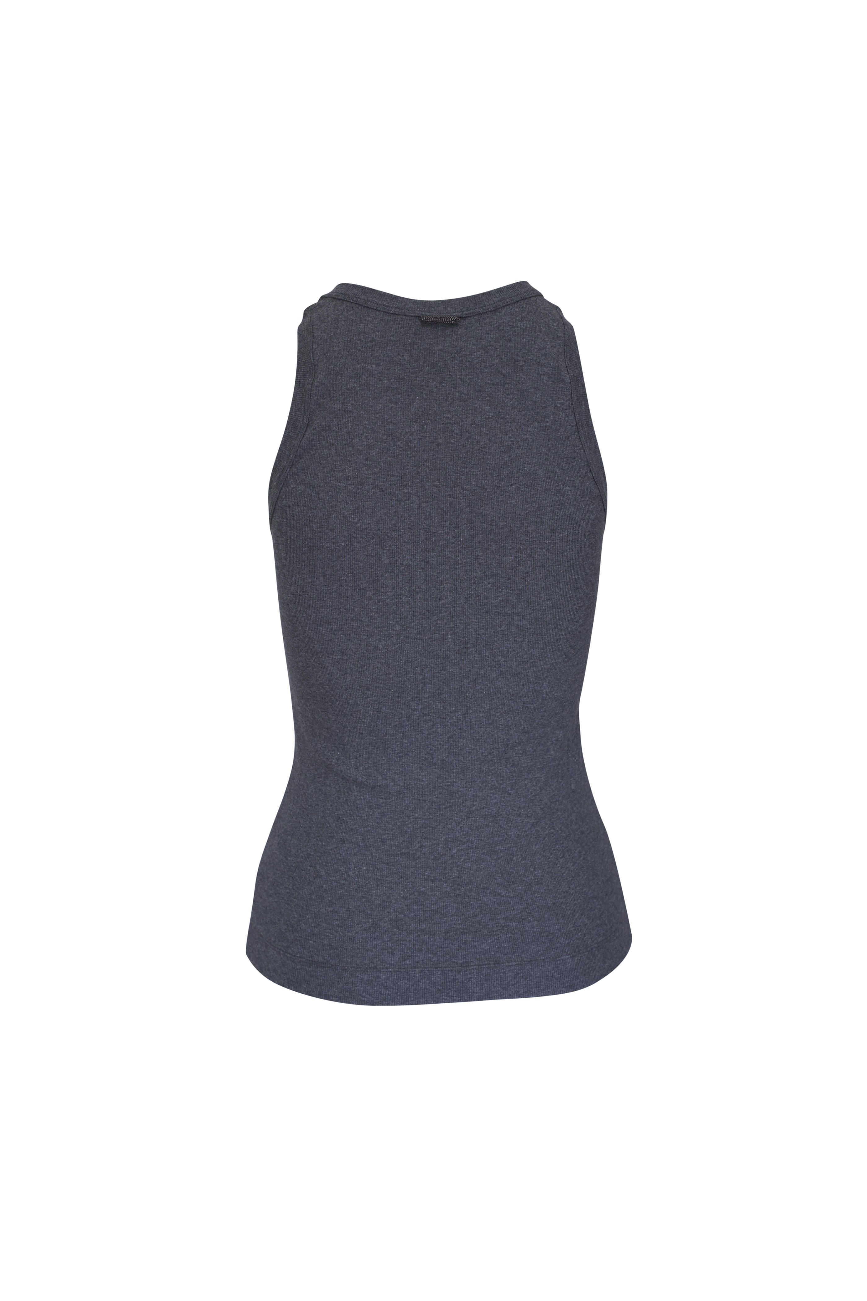 Brunello Cucinelli - Charcoal Gray Stretch Cotton Tank