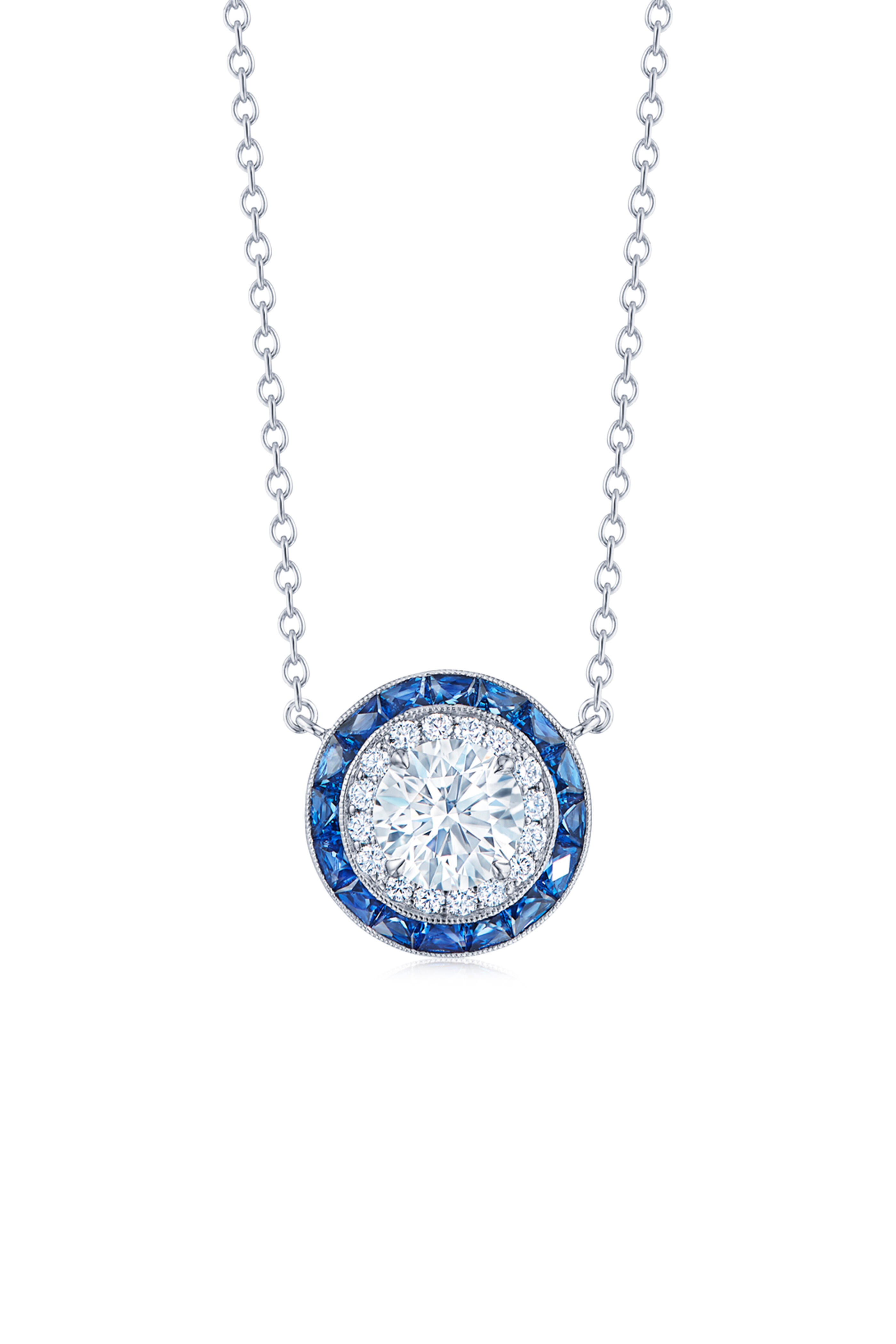 Kwiat - 18K White Gold Silhouette Sapphire Necklace