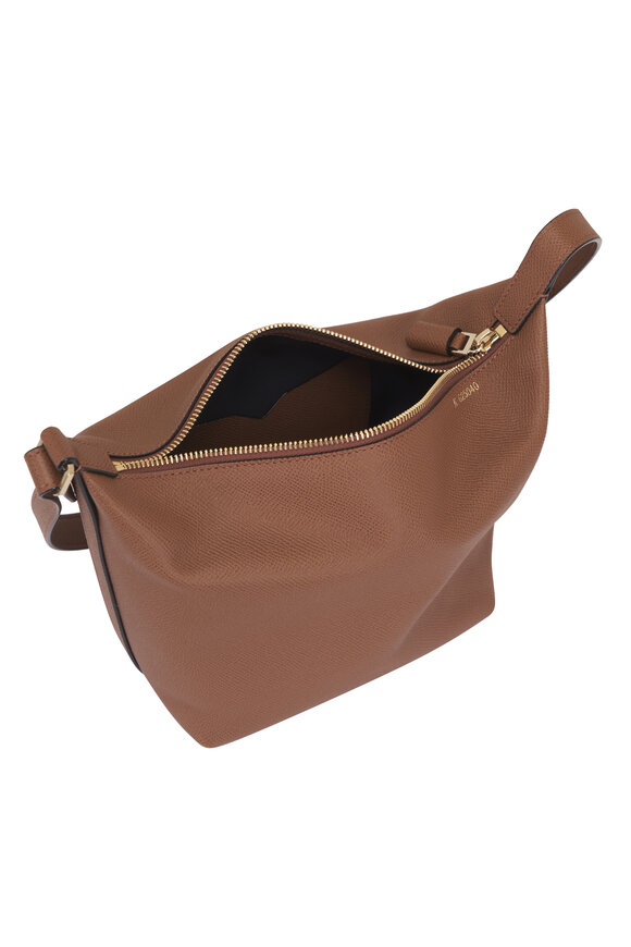 Valextra Mini Mochi Brown Leather Top Handle Bag - view 4