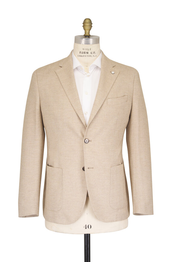 L.B.M. 1911 Tan Tonal Herringbone Cotton Sportcoat - view 4