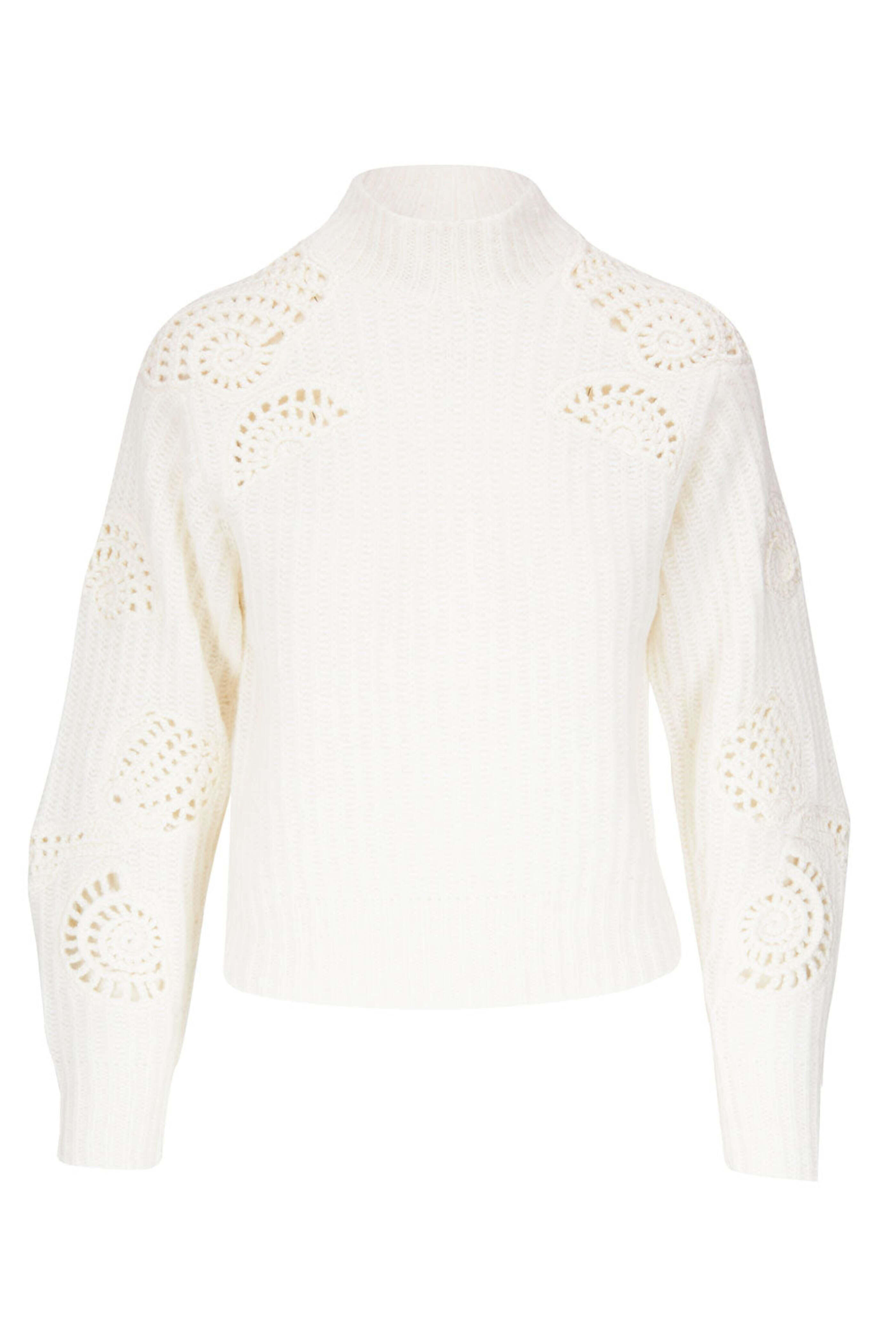 Vince - Off White Crochet Shell Sweater