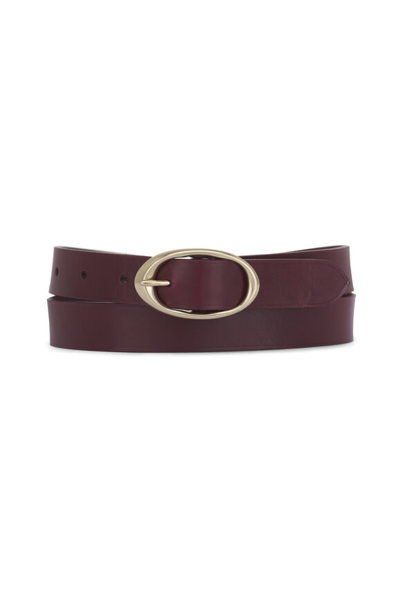 TWP Narrow Burgundy Leather Belt - view 1