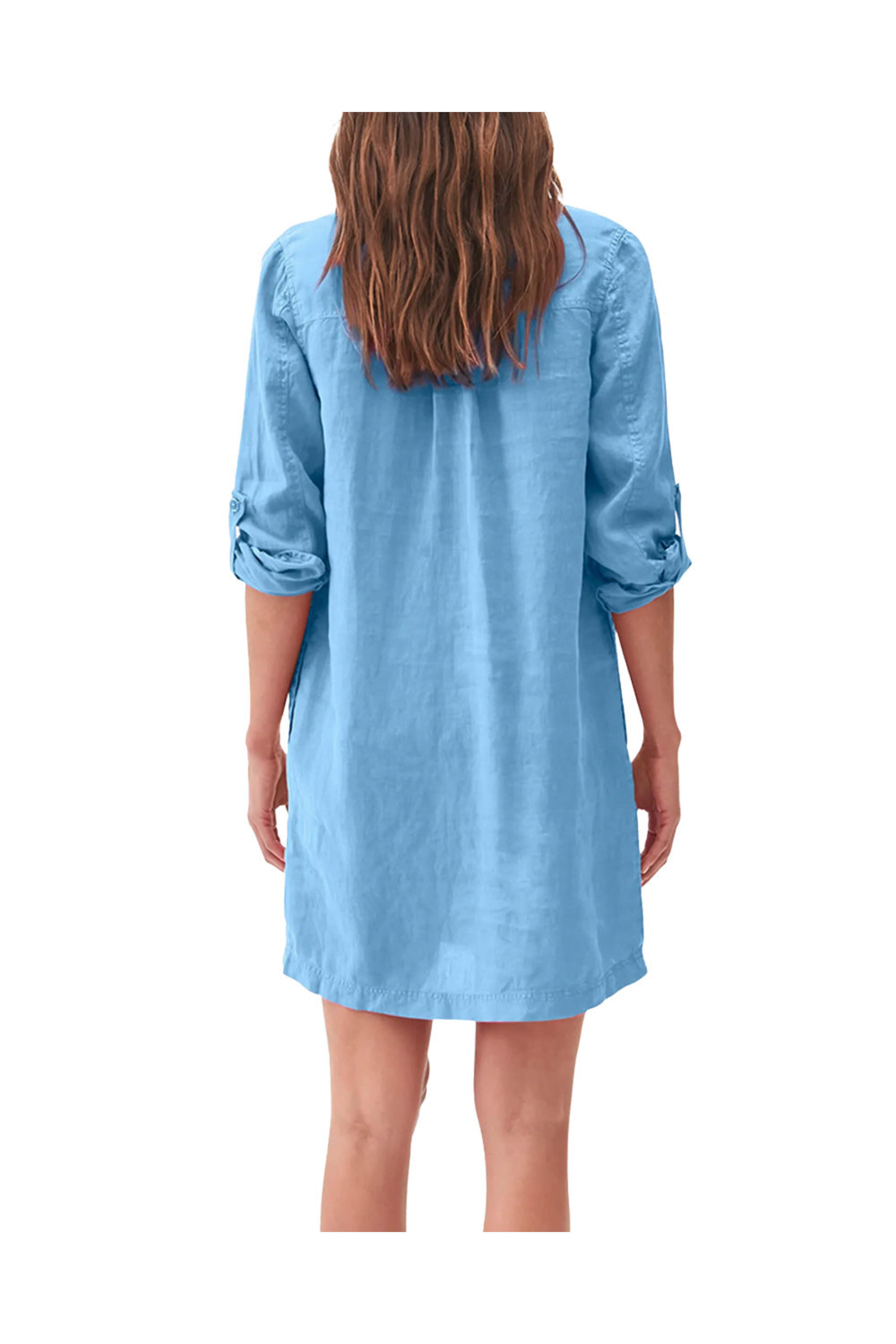 michael stars eleanor shirt dress Michael Stars Eleanor Linen Shirt Dress In Black