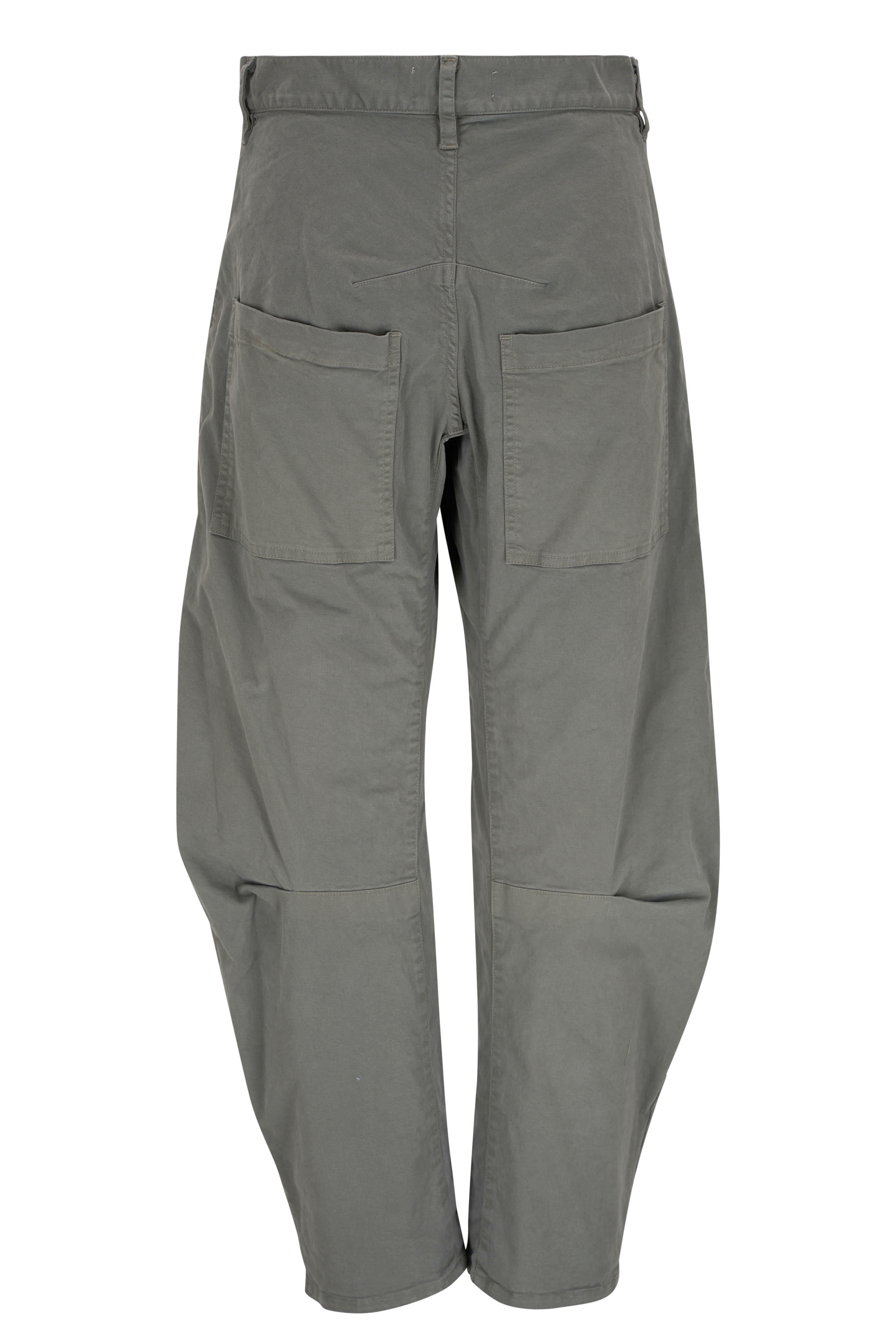 Nili Lotan - Shon Admiral Green Cotton Curved Pant