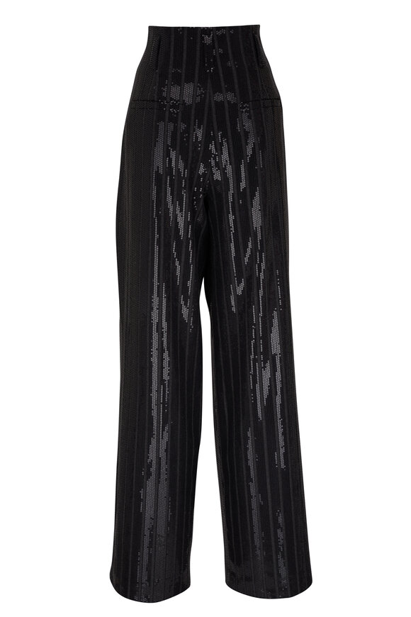 Brunello Cucinelli - Anthracite Paillette Stripe Pant