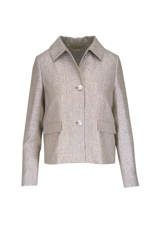 Kiton - Black & White Boucle Jacket | Mitchell Stores