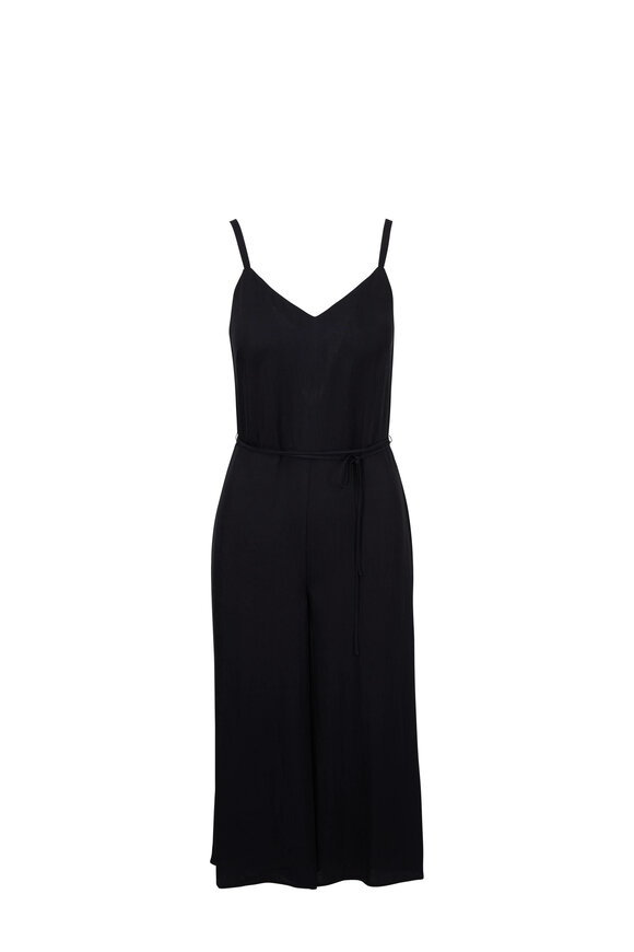 Vince - Black Self-Tie Cropped Jumpsuit