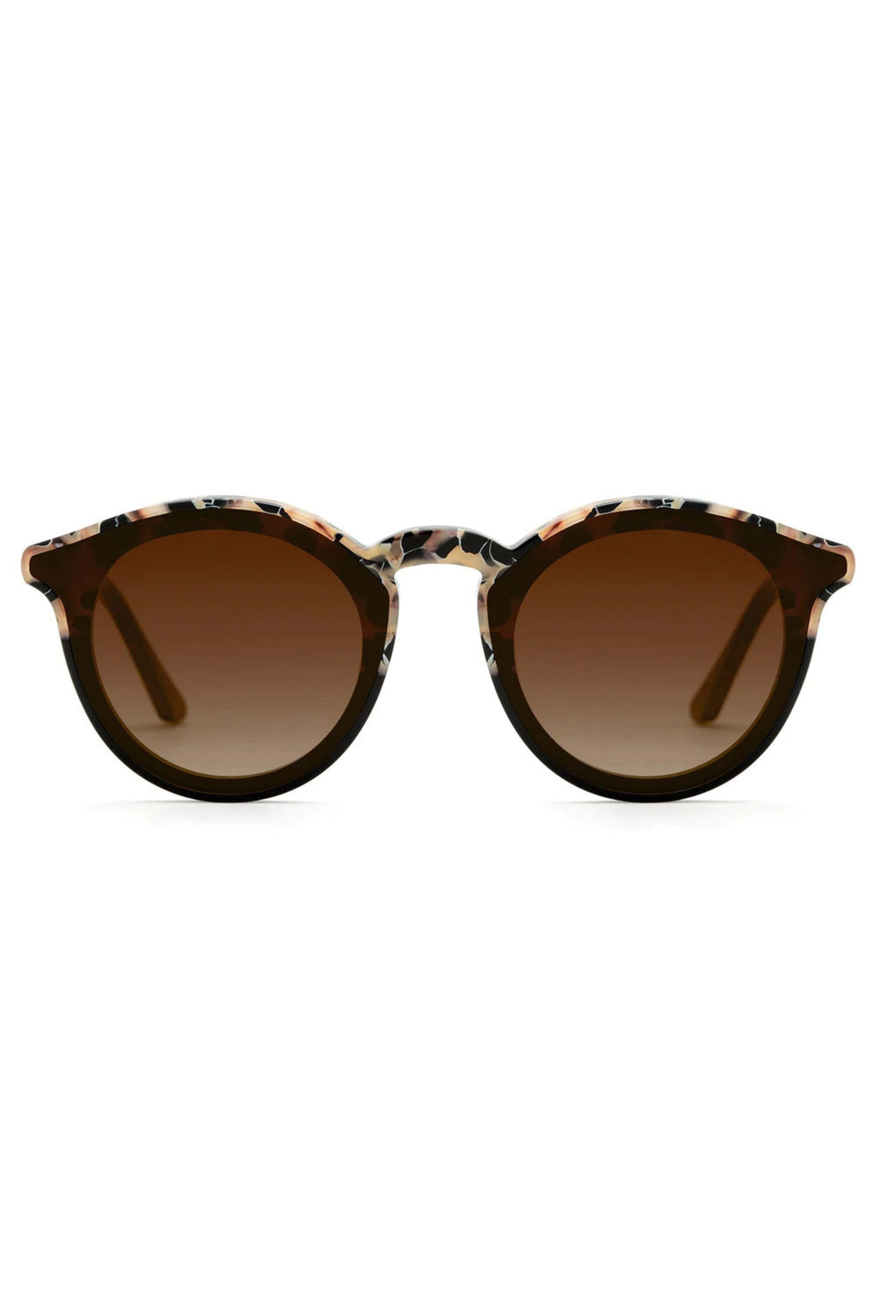 KREWE Collins Sunglasses in Stella to Black NEW KREWE Collins Round Monochromatic Acetate Sunglasses w  main image 2