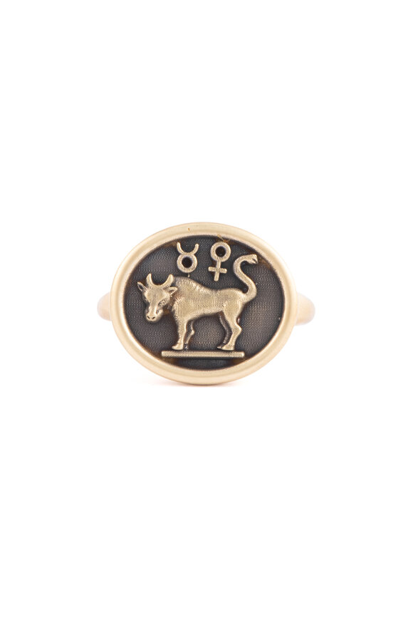 Sylva & Cie 18k Yellow Gold Taurus Zodiac Ring - view 1