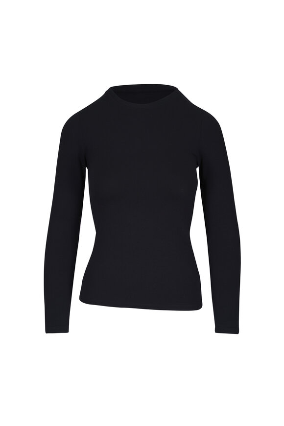 Majestic Black Soft Touch Long Sleeve Crewneck Top - view 1