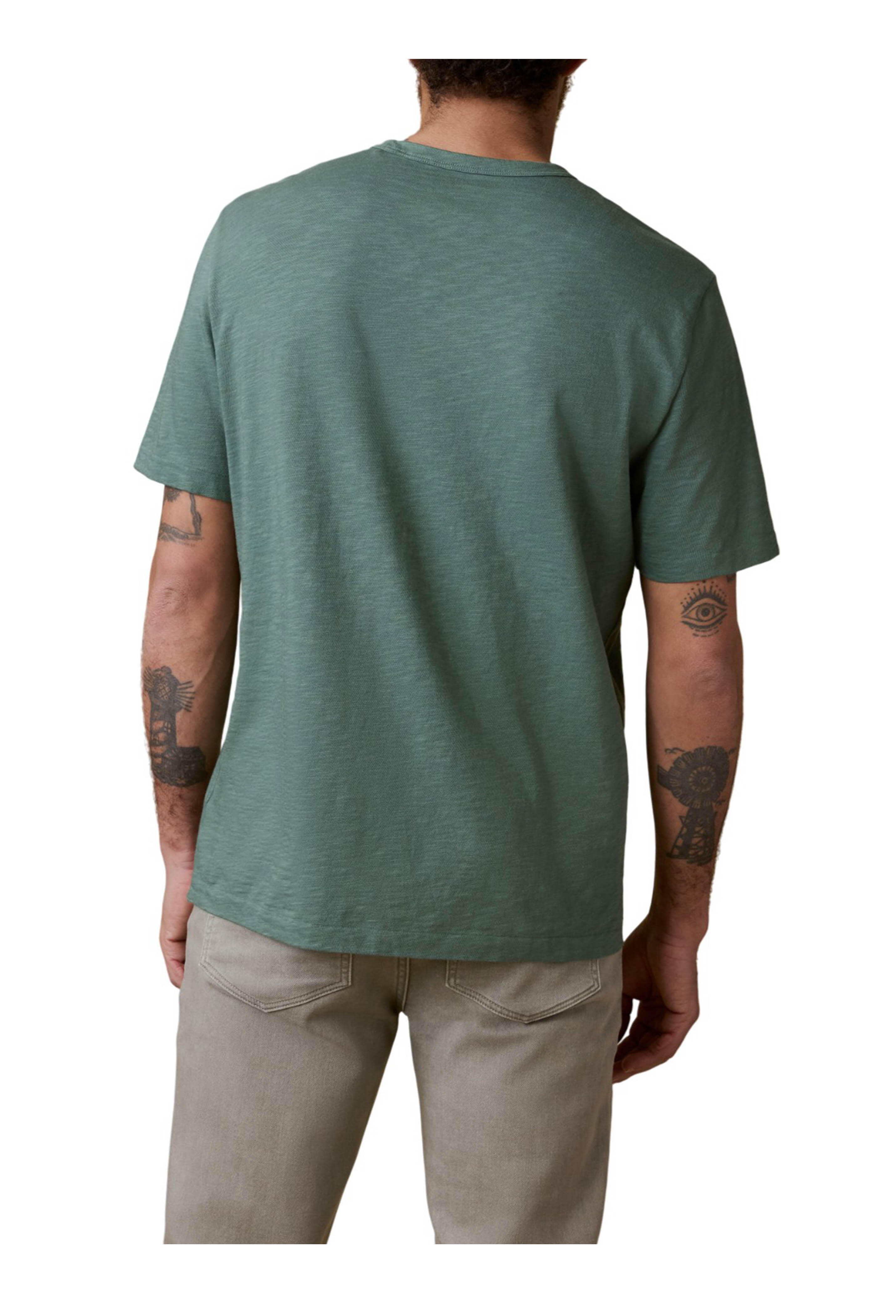 Faherty Brand - Sunwashed Spruce Cotton T-Shirt - view 3