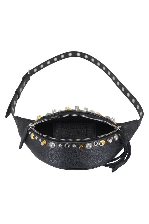 Valentino Garavani - Nellcôte Black Leather Stud Belt Bag