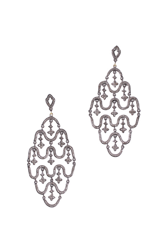 Loriann - Rhodium Silver Diamond Earrings