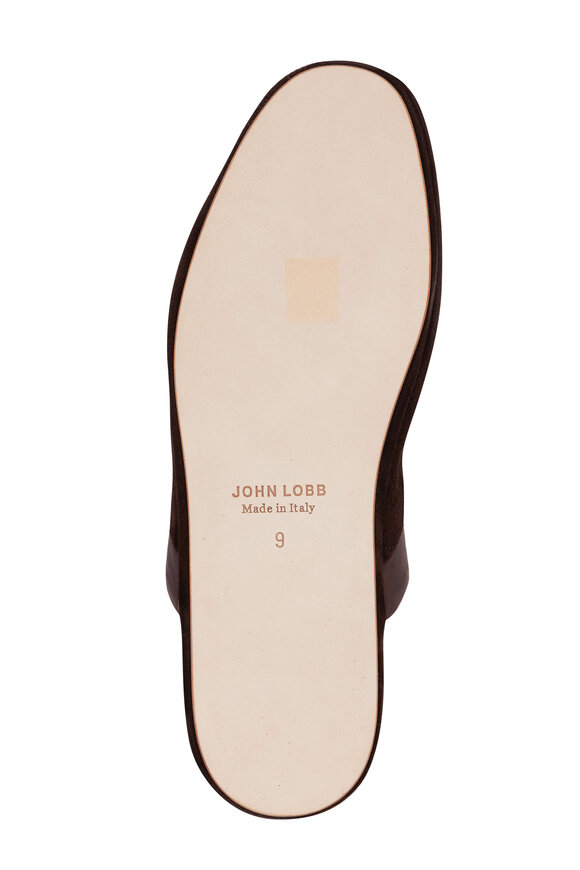 John Lobb - Knighton Dark Brown Suede Slipper