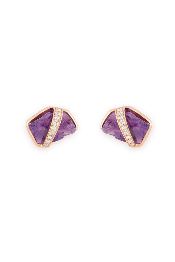 Clara Chehab Sienna Elemental Purple Stud Earrings