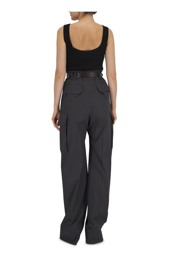 Nili Lotan Ivyonna Black Cotton Ribbed Tank - view 4