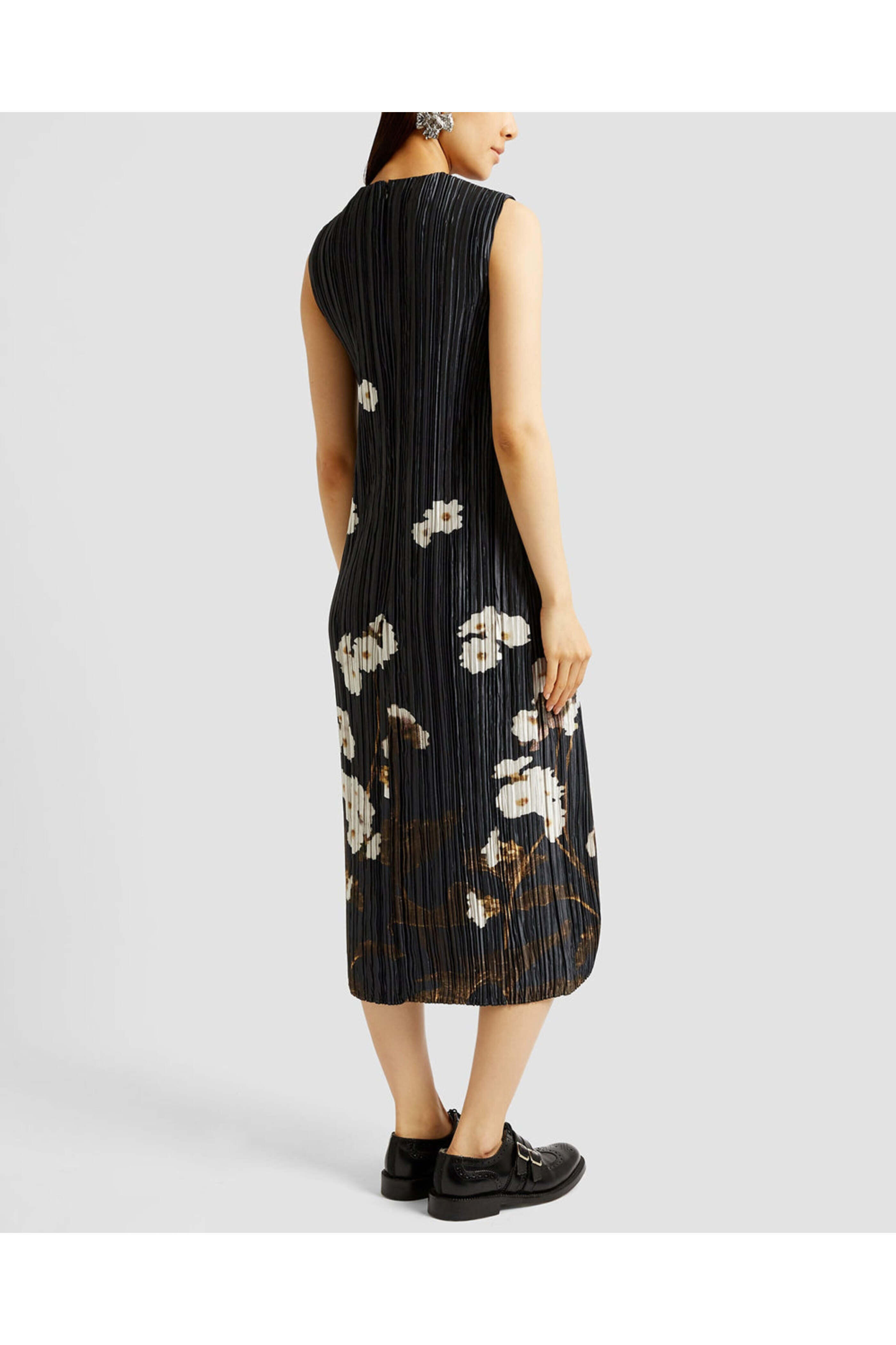Erdem - Black Elenda Garden Selvedge Pleated Dress
