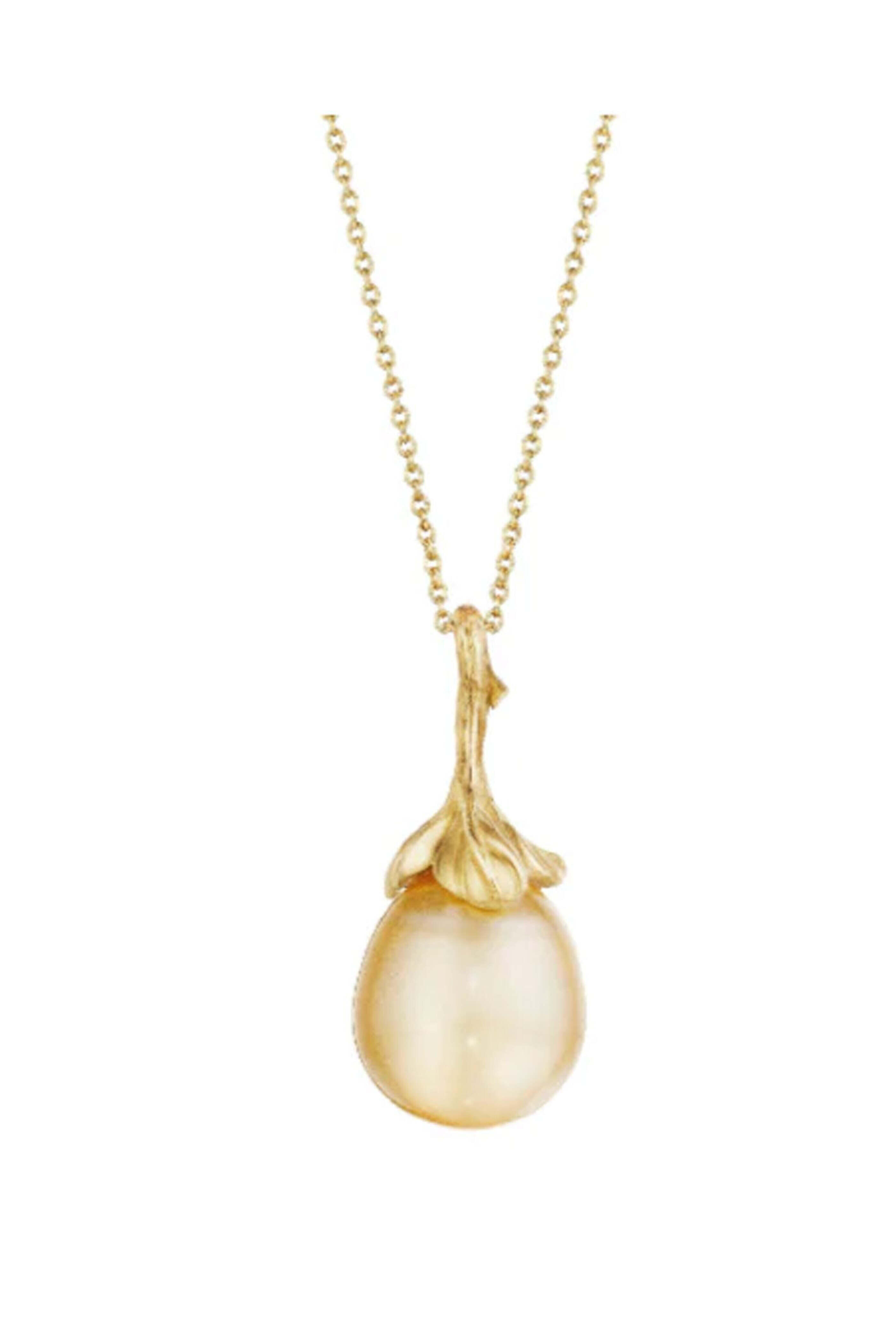 Susan Gordon Jewelry - South Sea Pearl and Leaf Pendant Necklace
