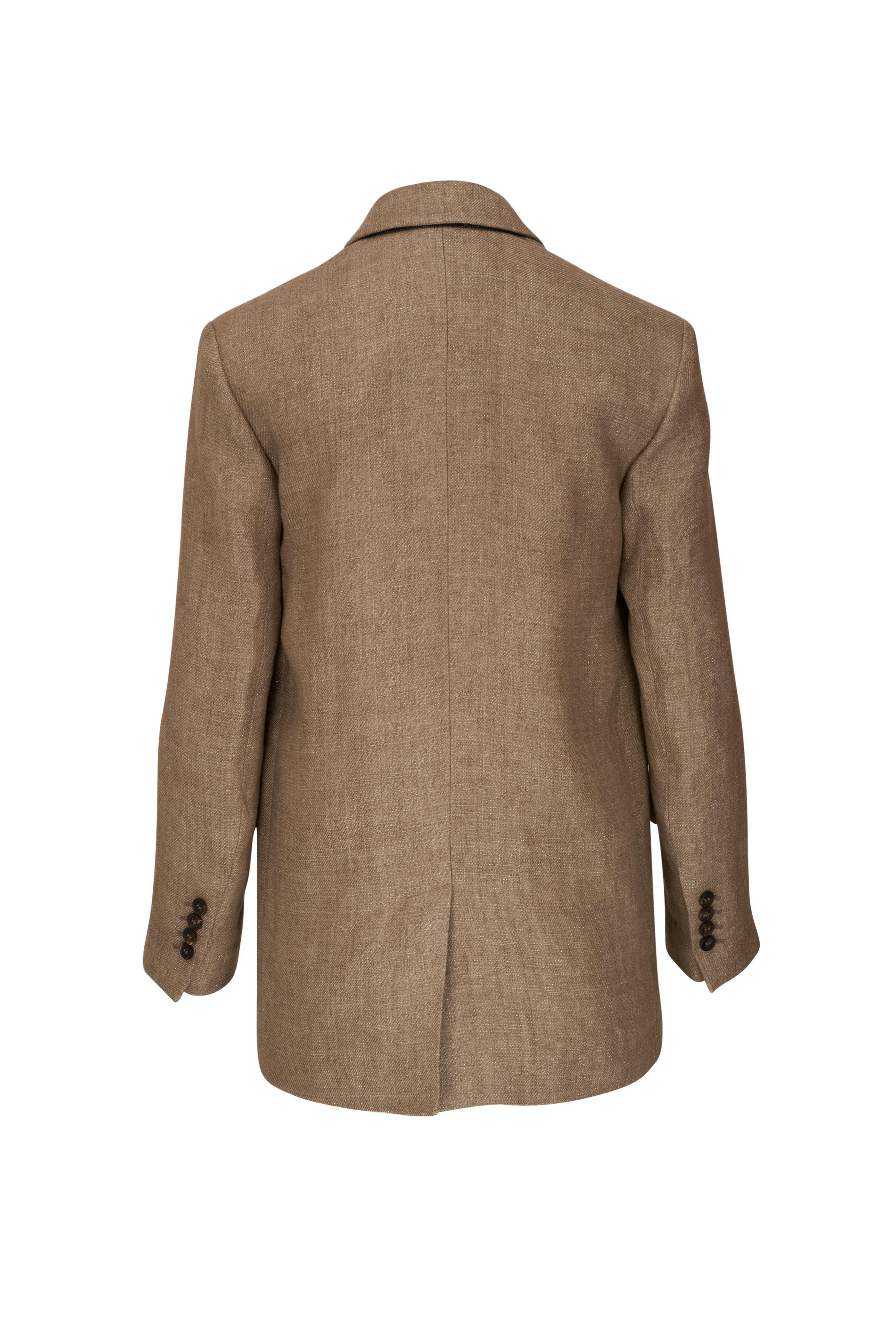 Brunello Cucinelli - Camel Lurex Single Breasted Blazer