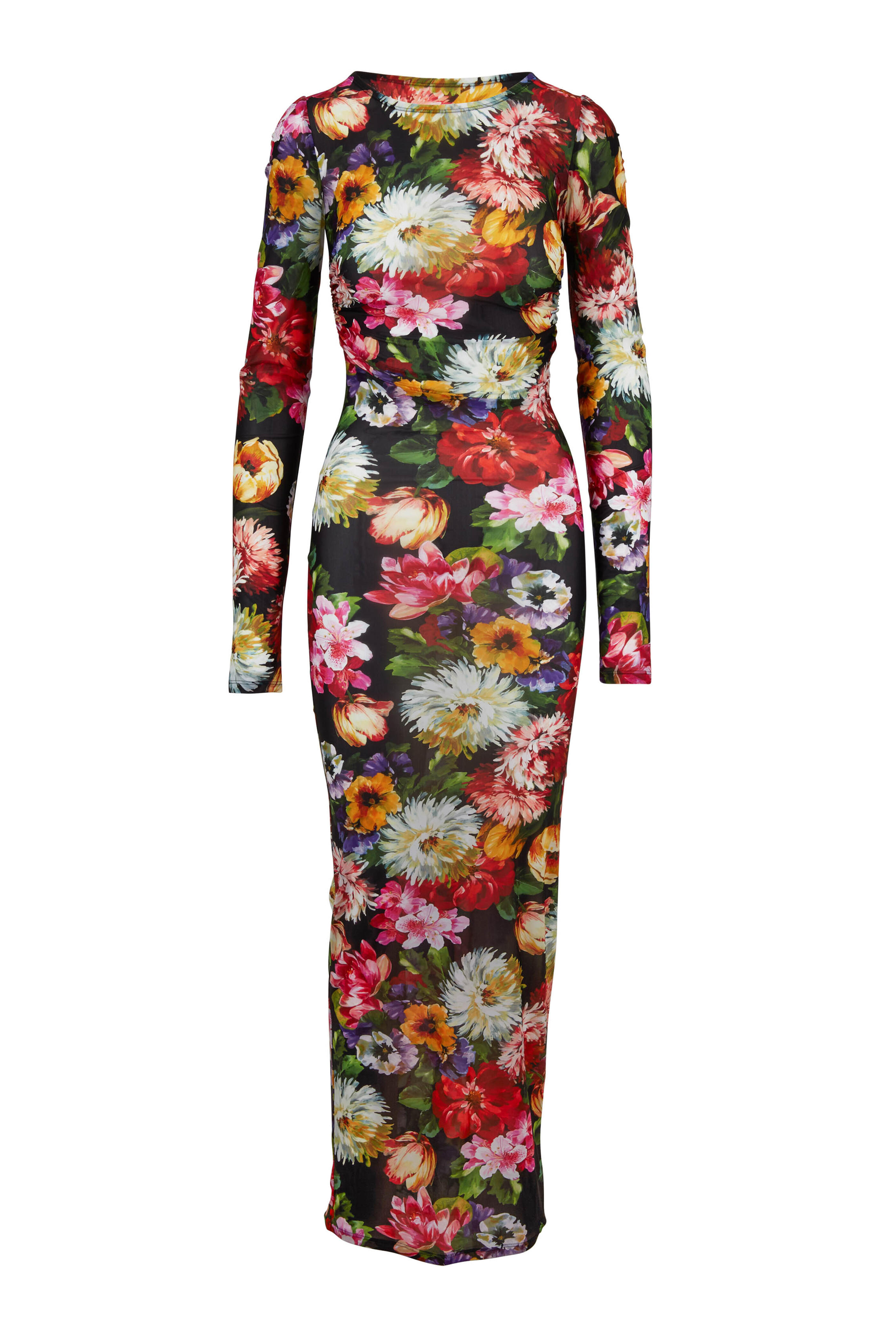 dolce and gabbana long sleeve dress Dolce & Gabbana Draped Neck Long Sleeve Maxi Dress