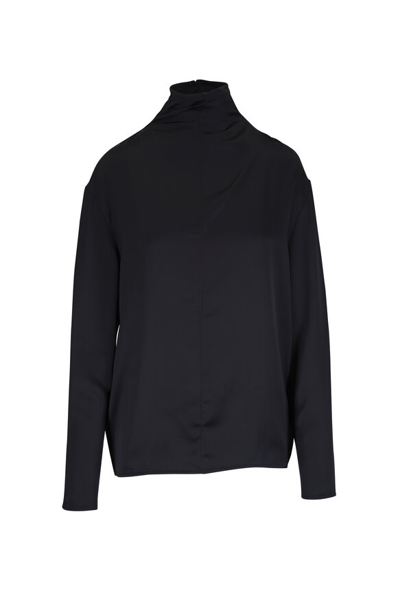 Totême Black Slouch Neck Blouse - view 1