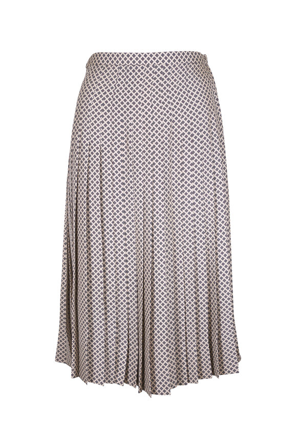 Bottega Veneta - White & Parakeet Embroidered Mini Skirt