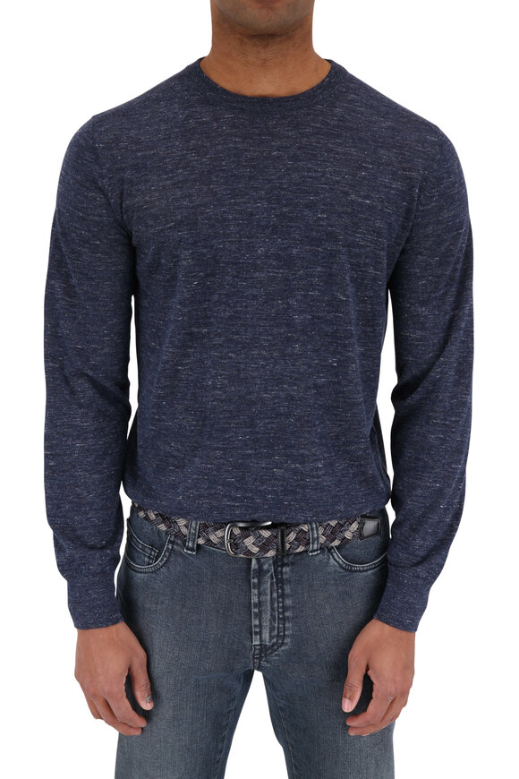 Brioni - Blue Cashmere, Silk & Hemp Pullover