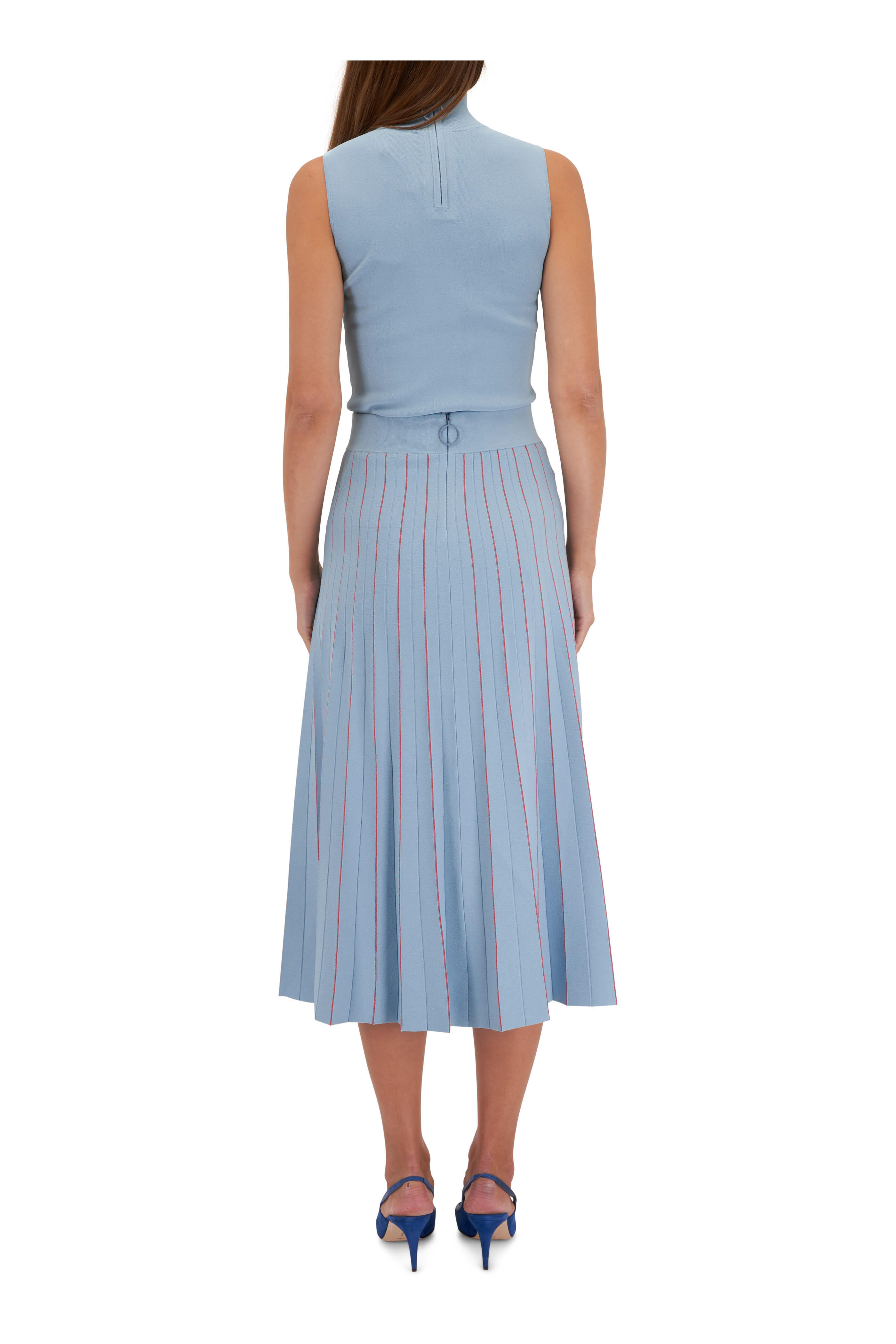 Akris Punto - Sky Blue Sleeveless Mock Neck Top | Mitchell