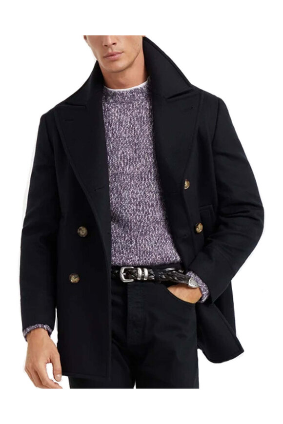 【関税＆送料込み】Brunello Cucinelli Over Peacoat Overcoat Brunello Cucinelli Mid-Weight Cashmere Peacoat – Top Shelf