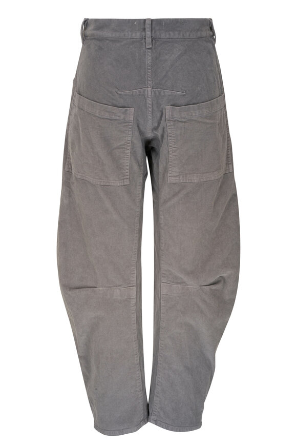 Nili Lotan - Shon Gray Cotton Curved Pant