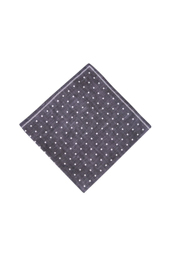 Paolo Albizzati Navy Geometric Dot Reversible Pocket Square