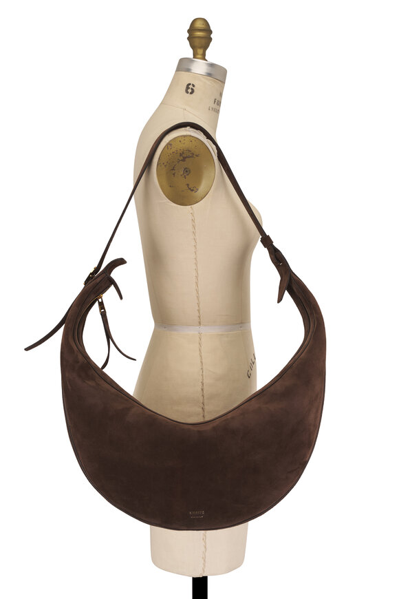 Khaite Augustina Dark Brown Suede Hobo - view 5