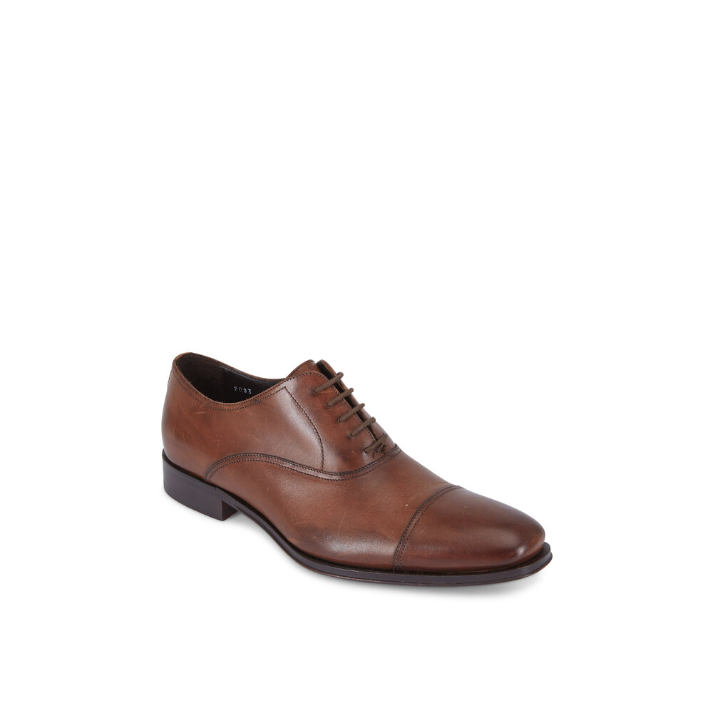 To Boot New York Aidan Oxfords Men 8.5 Brown Leather Lace Up Low Top Cap Toe S67 Aidan Burnished Brown Cap Toe Oxford main image 3