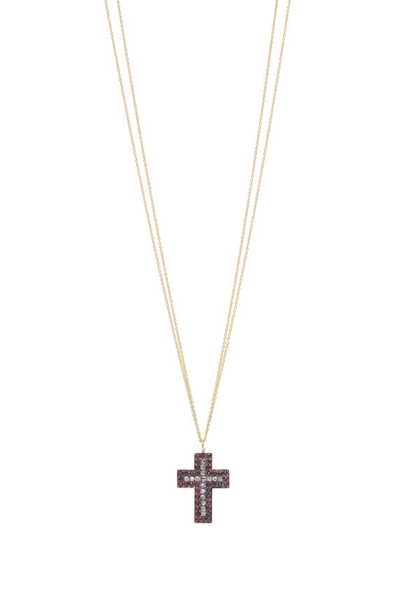 Renee Lewis Ruby & Diamond Cross Two Chain Necklace - view 1