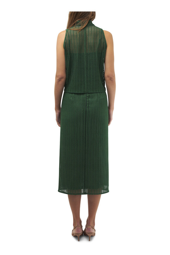 Akris - Tech Stripe Pine Green Midi Skirt