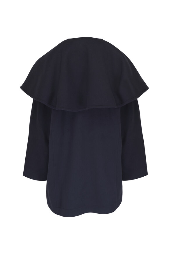Bottega Veneta Oversized Lapel Midnight Blue Wool & Cashmere Coat - view 3