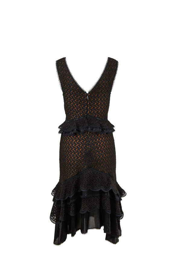 Jonathan Simkhai - Black Ruffle Lace Knit Dress